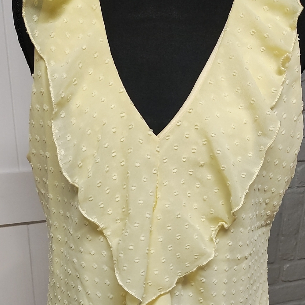 Iz Byer Light Yellow Ruffle Tank Top - Picture 2 of 4